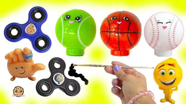 DIY The Emoji Movie Fidget Spinners, Inspired Shopkins Night Ligts - Dollar Tree Craft Video