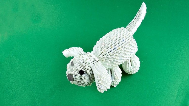 Dog of paper Assembly 3D origami Tutorial
