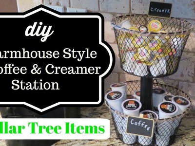 Dollar Tree DIY Farmhouse Style Coffee & Creamer Station