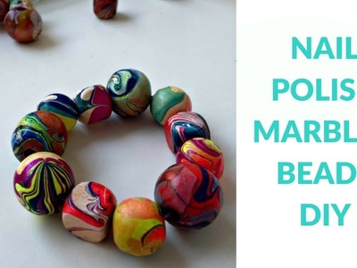 Easy DIY: beautiful marbled beads using nail polish | HispanaGlobal