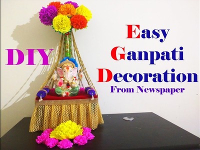 Easy Ganesh Decoration ideas at home  | DIY