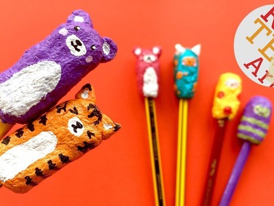 Easy Paper Kawaii Pencil Toppers   Paper Mache Project Ideas   School Supplies DIY