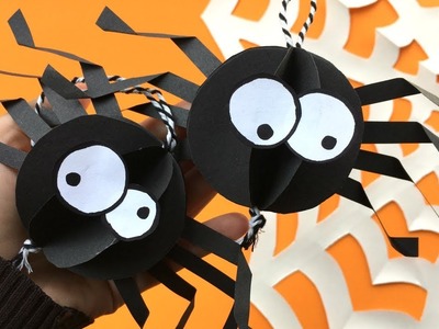 Easy Paper Spider DIY Decor - Halloween Room Decor DIY - collab with Jenny The Origami Tree