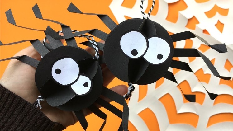Easy Paper Spider DIY Decor - Halloween Room Decor DIY - collab with Jenny The Origami Tree
