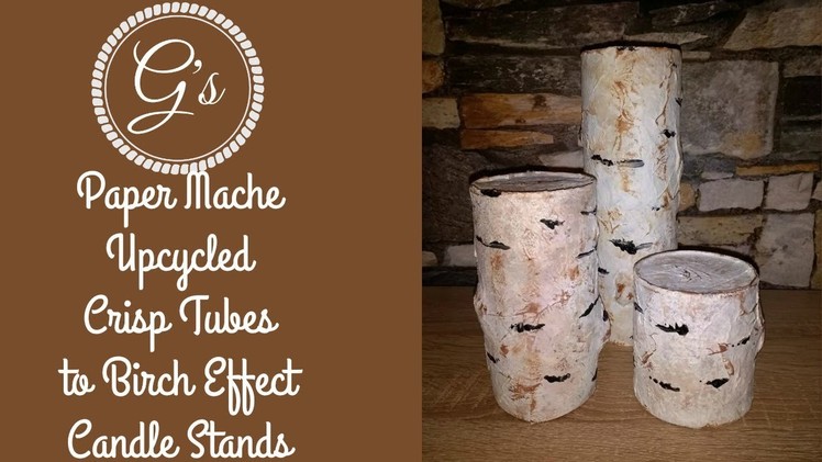 Faux Birch Candle || Display Stands Paper Mache Upcycled Crisp Tubes