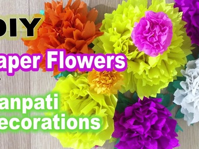 Ganpati Decoration Ideas| DIY paper flowers