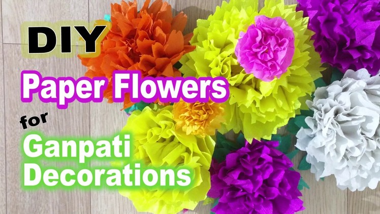 Ganpati Decoration Ideas| DIY paper flowers