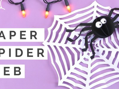 Halloween Crafts | Kirigami Spider Web w. ONE SHEET of Paper & Paper Spider Collab w. Red Ted Art
