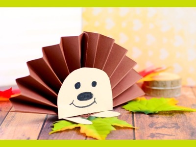 Hedgehog Paper Rosette - simple Fall craft idea for kids