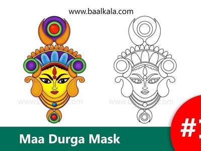 How to Draw: Maa Durga Mask - Easy Step by Step Drawing - Lord Durga
