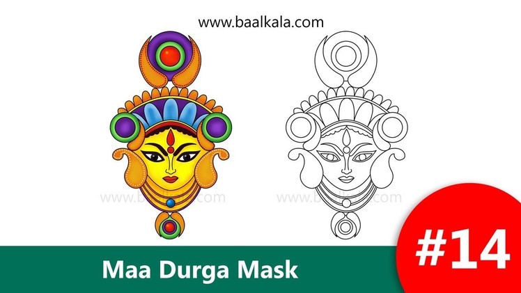 How to Draw: Maa Durga Mask - Easy Step by Step Drawing - Lord Durga