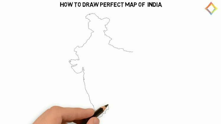 How to Draw the Map of India-Draw India Map Step by Step-Outline Map of India Drawing, Random trendz
