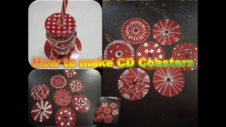 How to make Coasters using waste CD's.DIY Coasters. Coffee table decorations