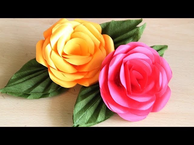 How to make UNIQUE ROSE  PAPER FLOWER. DIY Paper Crafts - Paper Flower Tutorial Step by Step