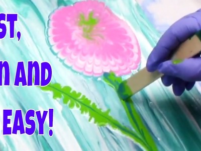 How to Paint Easy Flowers with Fluid Painting Technique