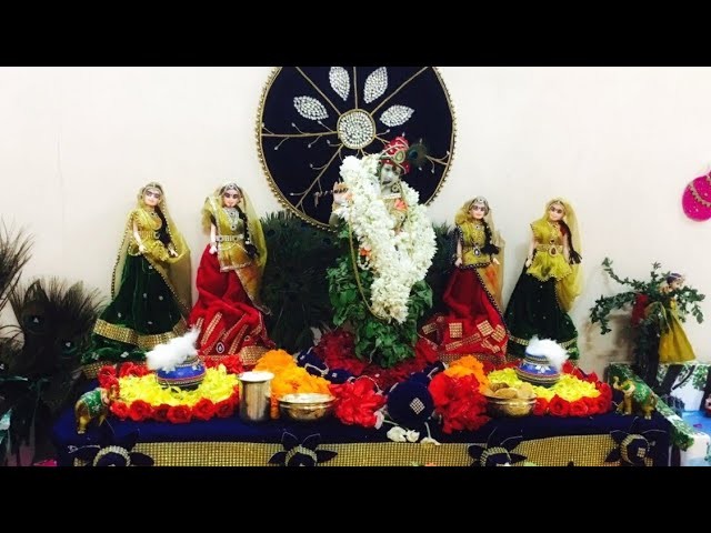 Janmastami Decoration || At my Home  ||  Handmade Crafts  ||  Flower decoration  ||  DIY