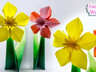 Origami - Daffodil, Narcissus (Paper Flower)