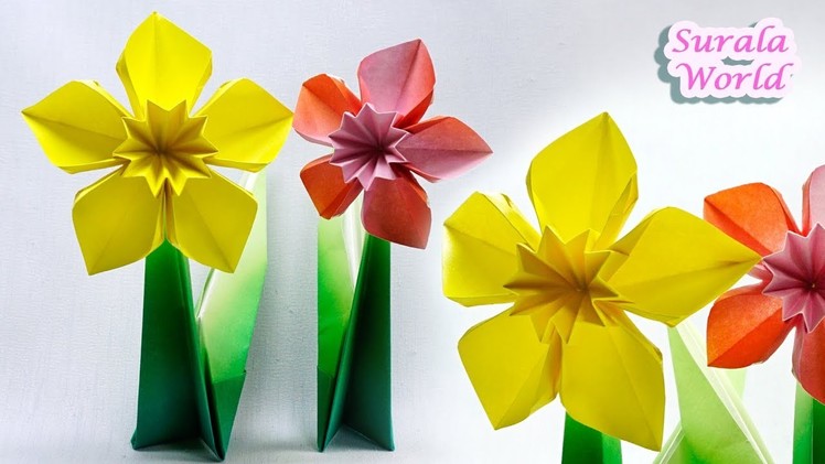 Origami - Daffodil, Narcissus (Paper Flower)