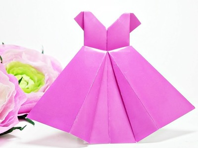 Origami Dress - craft for kids Easy Tutorial for Beginners Paper Dress art clothes DIY
