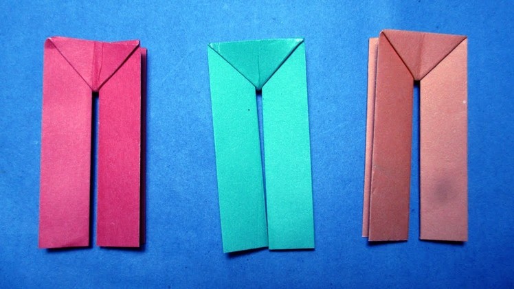 Origami-How to Make Paper Dress Pants ? origami paper pants making easy instructions step by step.