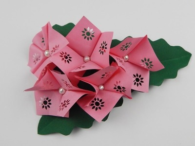 Party decoration flowers DIY papercraft table deco flower sticky notes pearls paper