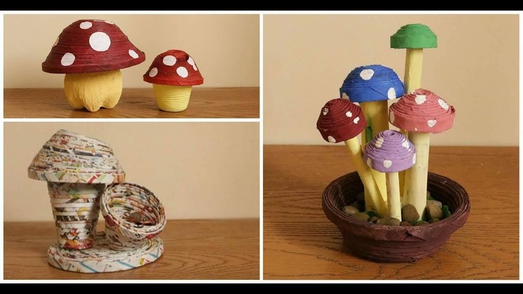Recycle Mushroom themed DIY (Paper Weight, Decor, Piggy Bank, Pen Holder  )