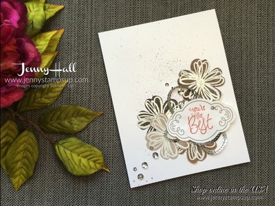 Stamping flowers onto Wood Textures paper using Stampin Up products with Jenny Hall