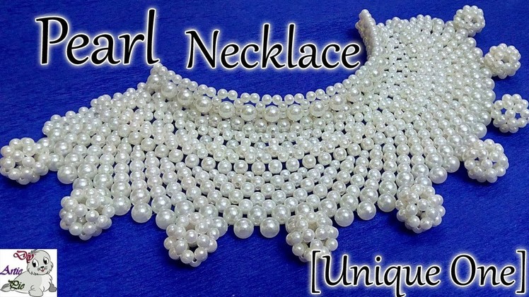#32 How to Make Pearl Beaded Bridal Necklace (Unique) || Diy || Jewellery Making