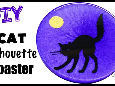 Cat Silhouette Coaster ~ Halloween DIY ~ Another Coaster Friday ~ Craft Klatch