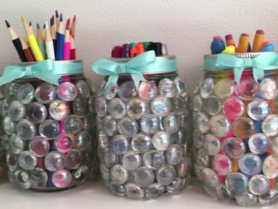 Cute DIY Mason Jar Pen and Pencil Holder