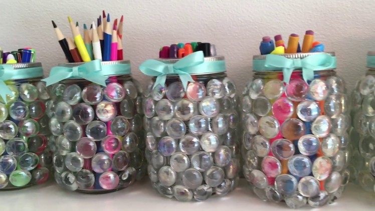 Cute DIY Mason Jar Pen and Pencil Holder