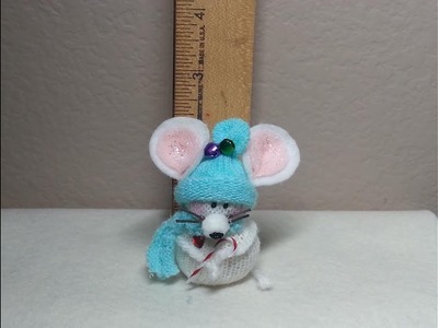 DIY~ Adorable No-Sew Miniature Mouse Made W. Stretchy Glove Finger!
