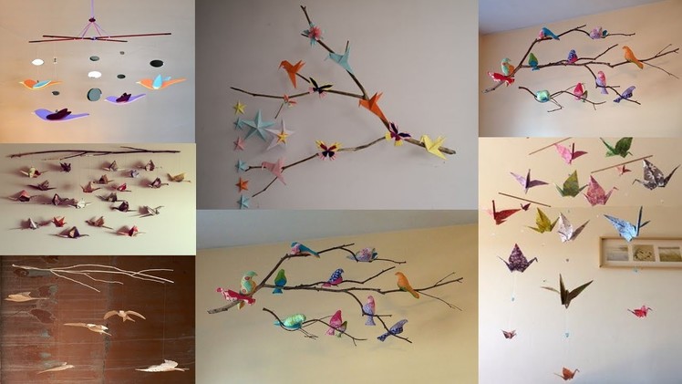 DIY-Art Attack |  Tree Branch Room Decor Ideas With 3D Star , Sparrow & Color Butterflies ♥.