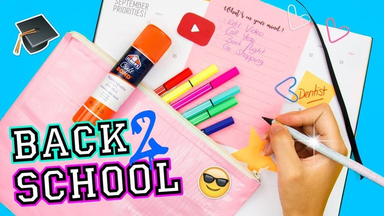 DIY BACK 2 SCHOOL SUPPLIES | Duct Tape Pencil Pouch, Custom Notepad & Pencil, Heart Clips. 