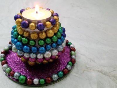 DIY Candle.Diya Holder For Diwali With Waste Material | Best Out Of Waste | CraftLas