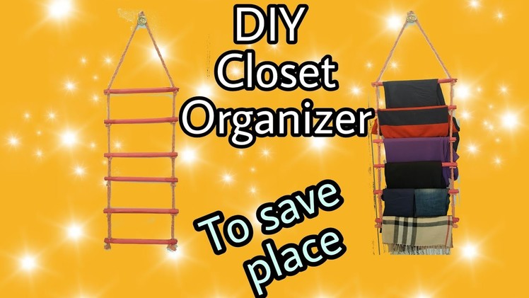 DIY Closet Organizer. Clothes Organizer. For small closet to save place: