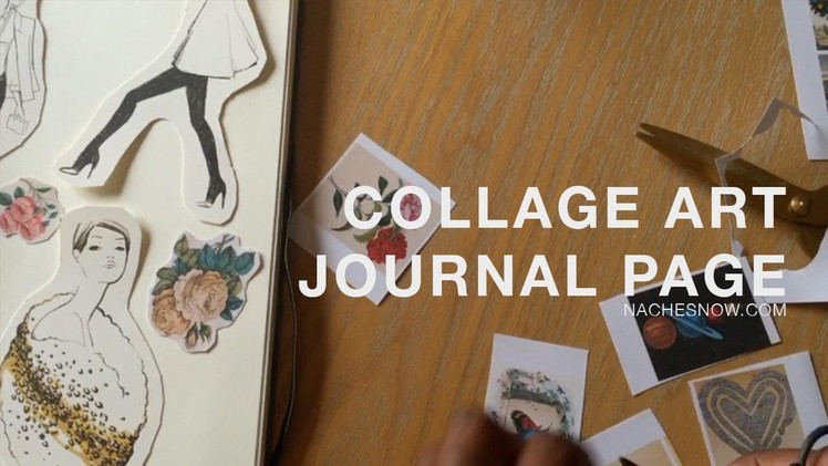 DIY Collage Art Journal Page - Fashion Illustrations and Flora