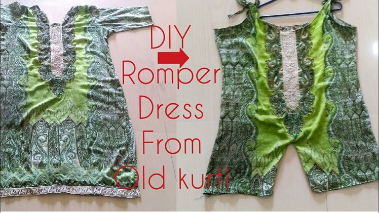 DIY: Convert Old Kurtis.Dress into Romper Dress.Jump suit|| Recycle Of Old Kurti||