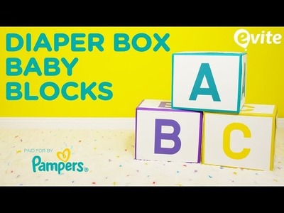 DIY Diaper Box Baby Blocks | Baby Shower Decorations