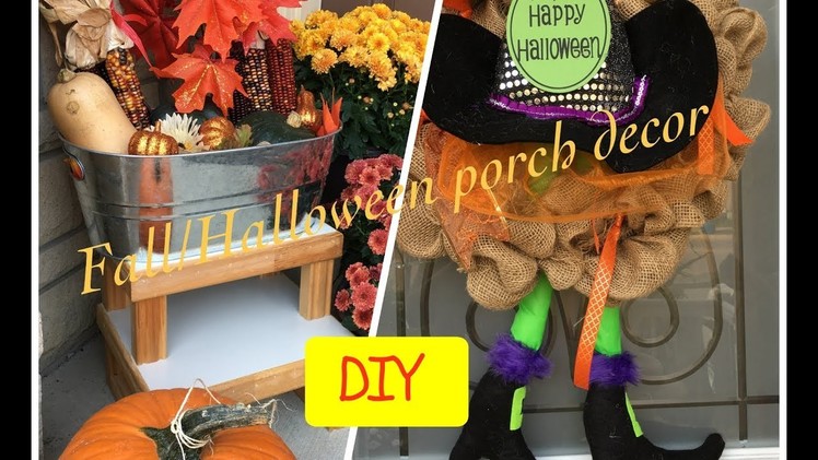 DIY Dollar store Fall.Halloween Porch Decor Ideas