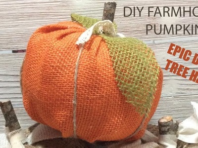 DIY Farmhouse Pumpkin Dollar Tree Hack-FAST AND FUN- Project for Fall Decorating 2017