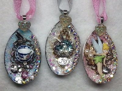 DIY~Gorgeous Sparkly Plastic Spoon Ornaments From Dollar Tree! Amazing!