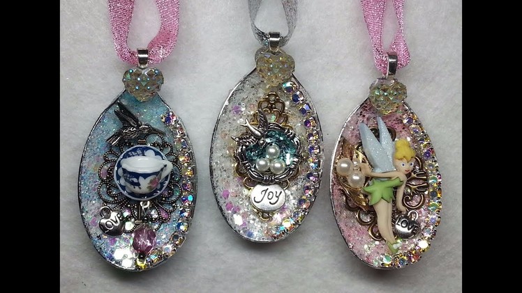 DIY~Gorgeous Sparkly Plastic Spoon Ornaments From Dollar Tree! Amazing!
