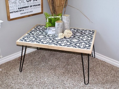 DIY Hairpin Coffee Table Using A Tile Stencil