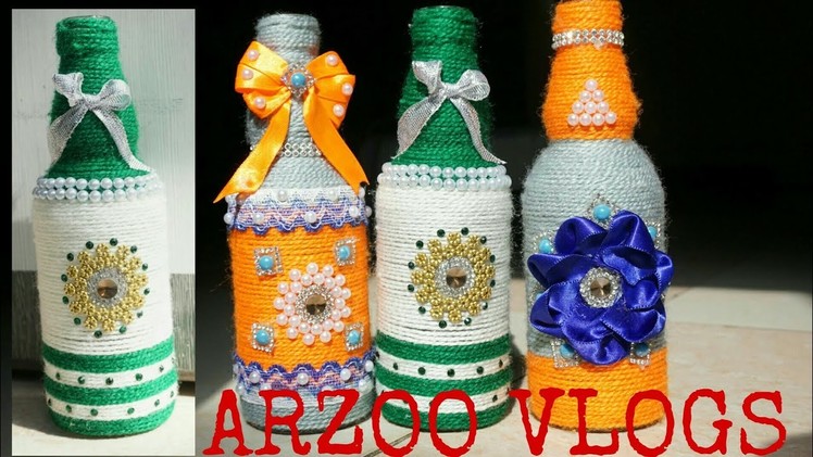 DIY Home Decor Ideas || Beautiful Flowers vase || Yarn Wrapped glass ???? bottle || ARZOO VLOGS