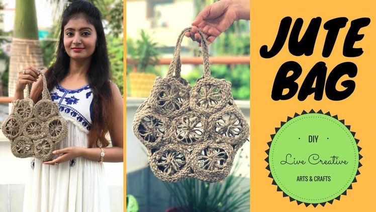 DIY Jute Bag | Make a Jute Rope Bag | Create a HandBag with Jute Rope by Live Creative