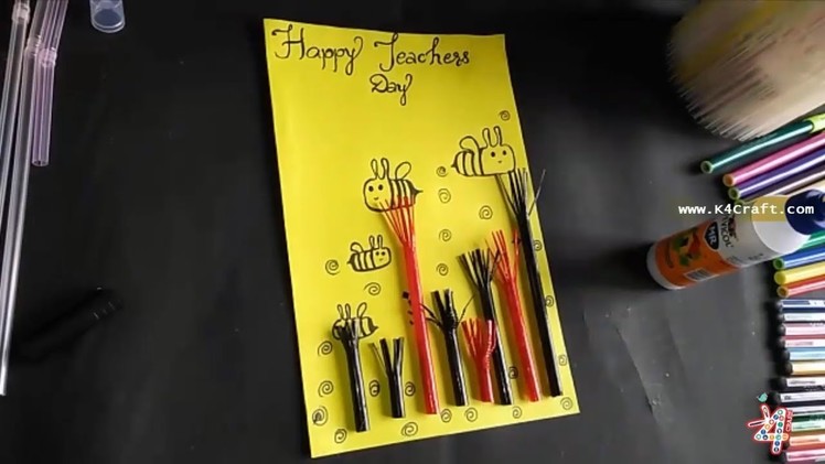 DIY Last minute Teacher's Day Card Making Idea - Happy Teacher's Day