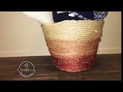DIY Rope Basket From a Dollar Store Laundry Basket