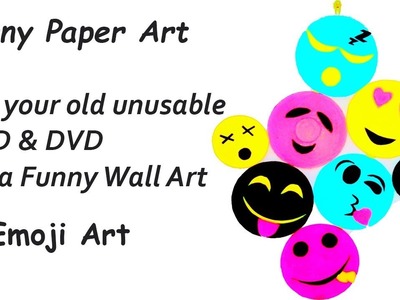 DIY - Smiley Room Decor from CD DVD |smiley emoji home decoration | recycle CD | cute emoji smileys