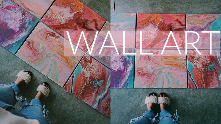 DIY WALL ART | ON A BUDGET | ACRLYIC FLUID PAINT